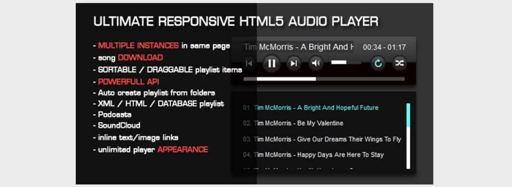 HTML5 Audio Player with Playlist