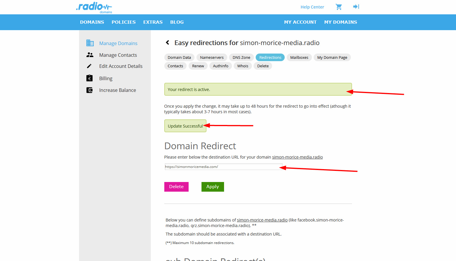 step 4.3: redirection